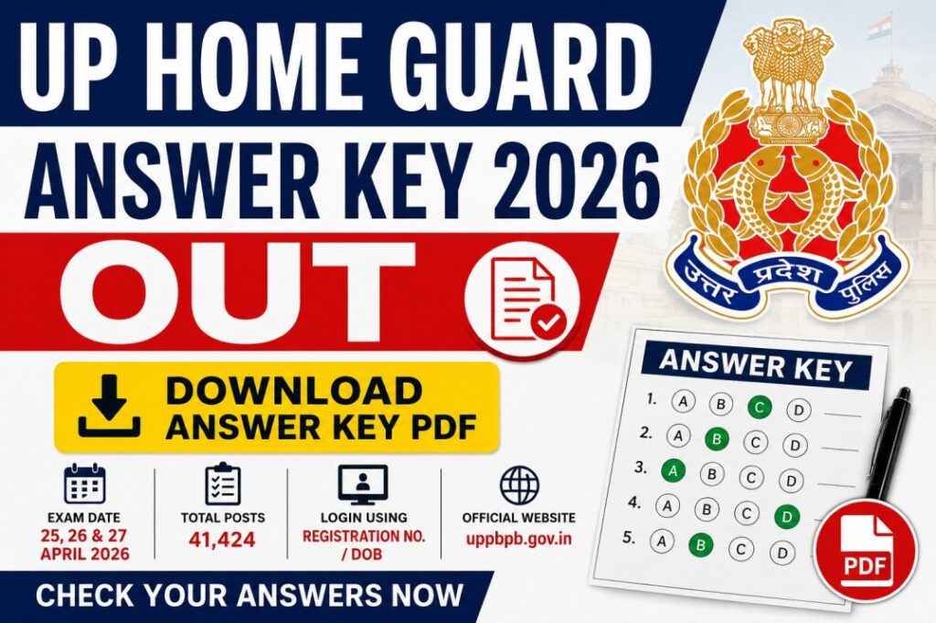 UP Home Guard Answer Key 2026 OUT - My Naukri Alert
