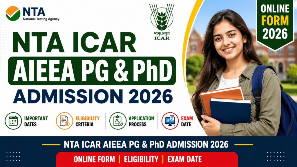 NTA ICAR AIEEA PG & PhD Admission 2026