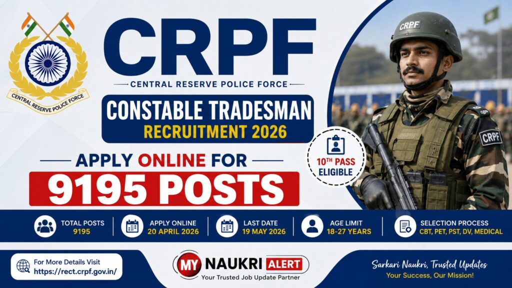 CRPF Constable Tradesman Recruitment 2026 - My Naukri Alert